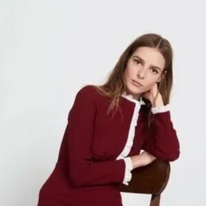 Talbot Red Sweater Cardigan with Frills